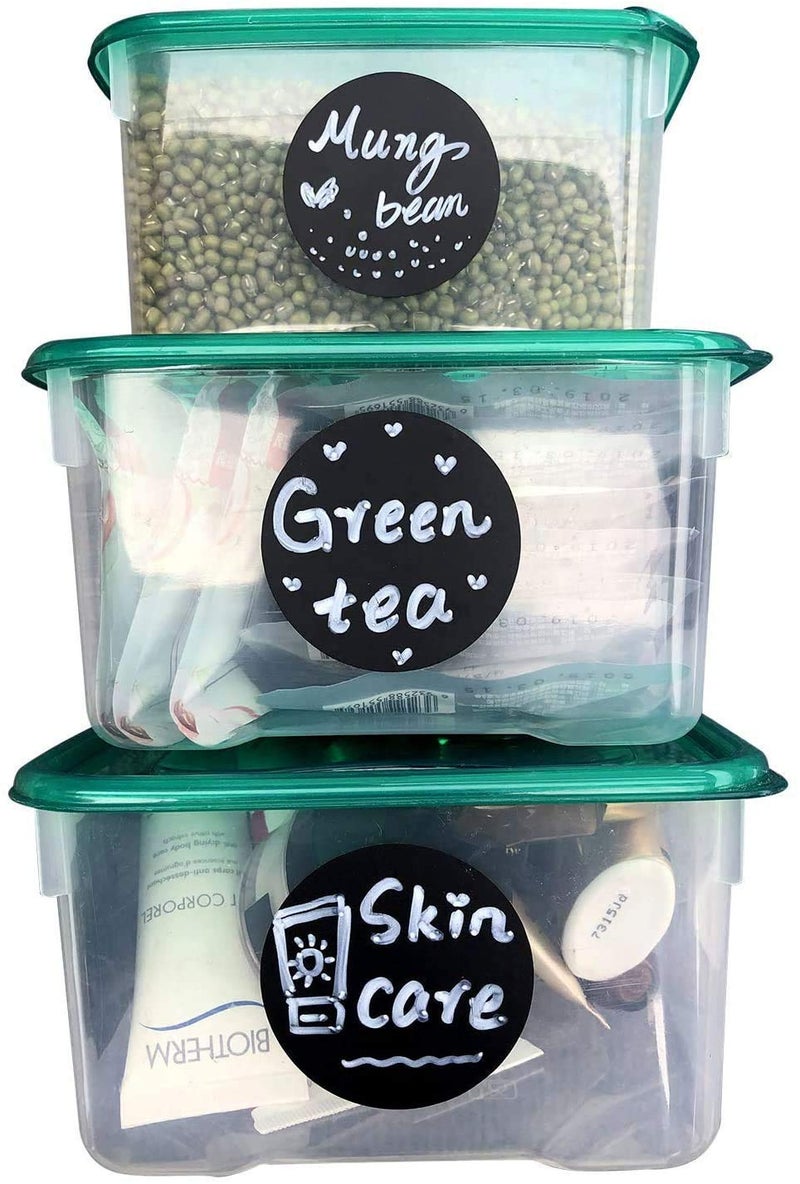 Top label 3" inch Round Chalkboard Labels - Reusable Round Chalkboard Stickers Pantry and Storage Stickers for Jars, Spice,Parties, Craft Rooms, Weddings and Organize Your Home & Kitchen-48PCS - Image 3